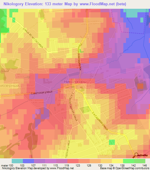 Nikologory,Russia Elevation Map