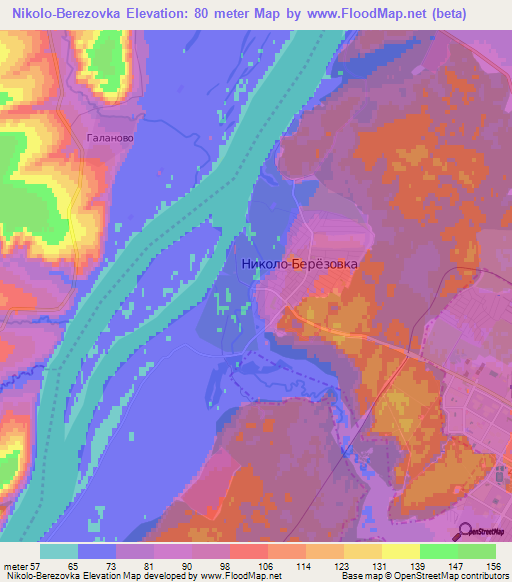 Nikolo-Berezovka,Russia Elevation Map