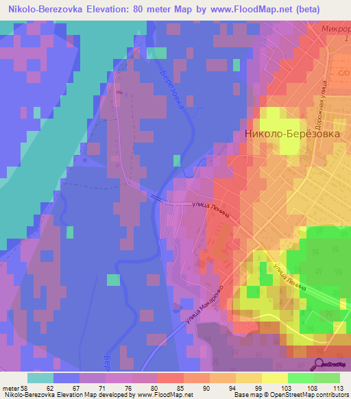 Nikolo-Berezovka,Russia Elevation Map