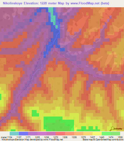 Nikolinskoye,Russia Elevation Map