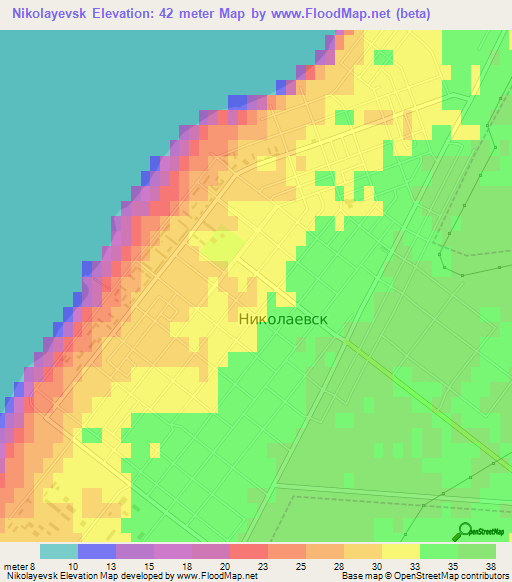 Nikolayevsk,Russia Elevation Map