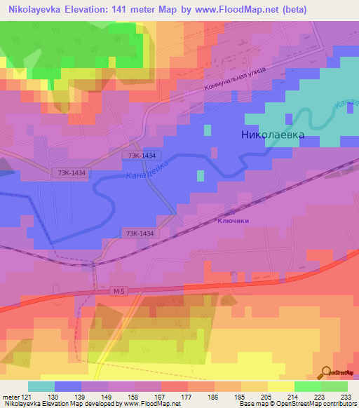 Nikolayevka,Russia Elevation Map