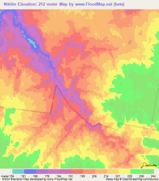 Nikitin,Russia Elevation Map