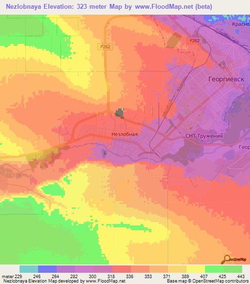 Nezlobnaya,Russia Elevation Map