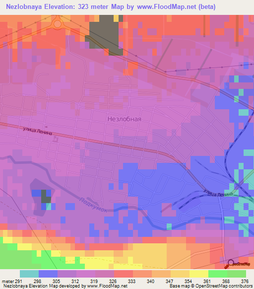 Nezlobnaya,Russia Elevation Map