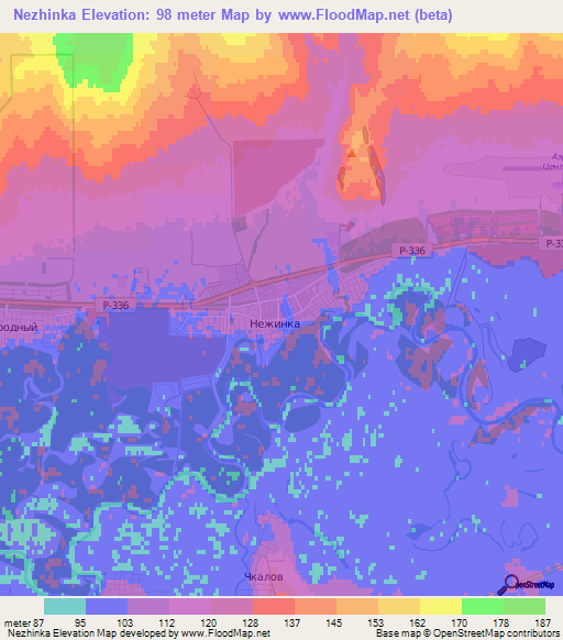 Nezhinka,Russia Elevation Map