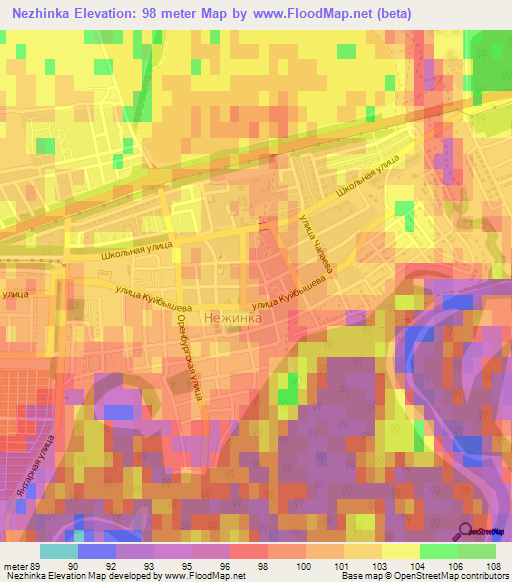 Nezhinka,Russia Elevation Map