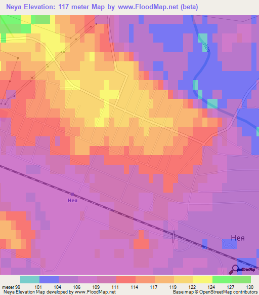 Neya,Russia Elevation Map