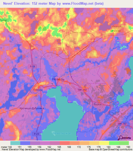 Nevel',Russia Elevation Map