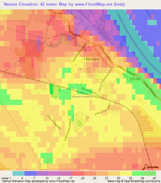 Neman,Russia Elevation Map