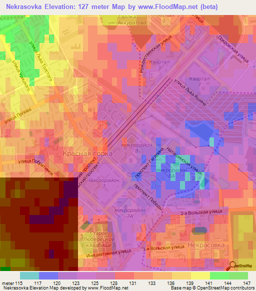 Nekrasovka,Russia Elevation Map