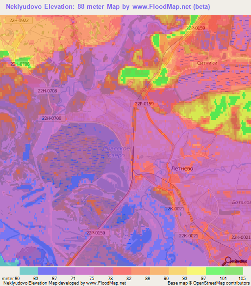 Neklyudovo,Russia Elevation Map