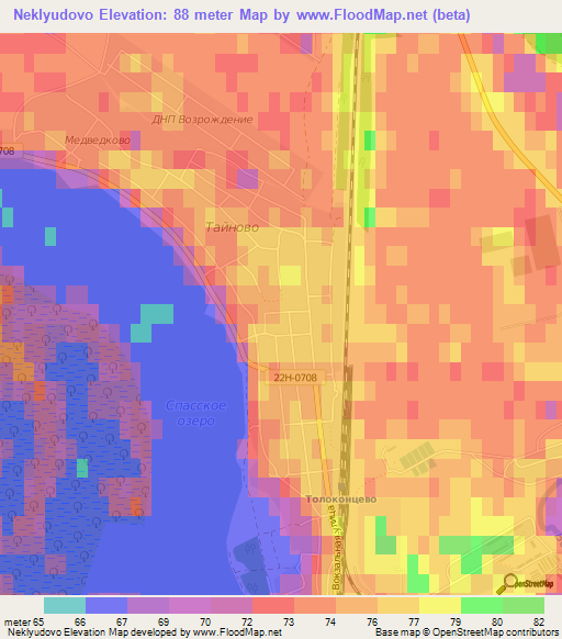 Neklyudovo,Russia Elevation Map