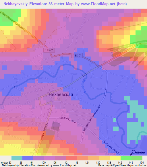 Nekhayevskiy,Russia Elevation Map