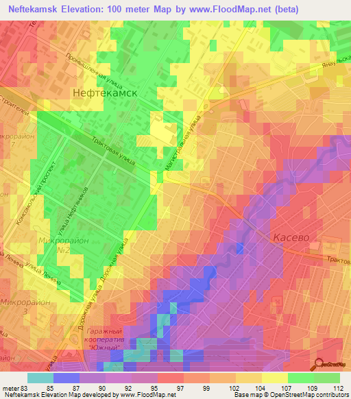 Neftekamsk,Russia Elevation Map