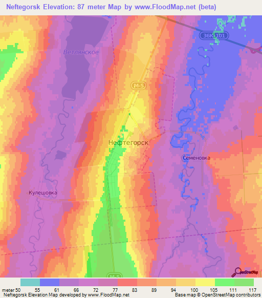 Neftegorsk,Russia Elevation Map