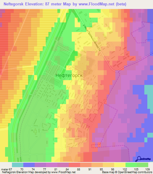 Neftegorsk,Russia Elevation Map