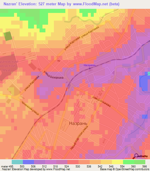 Nazran',Russia Elevation Map