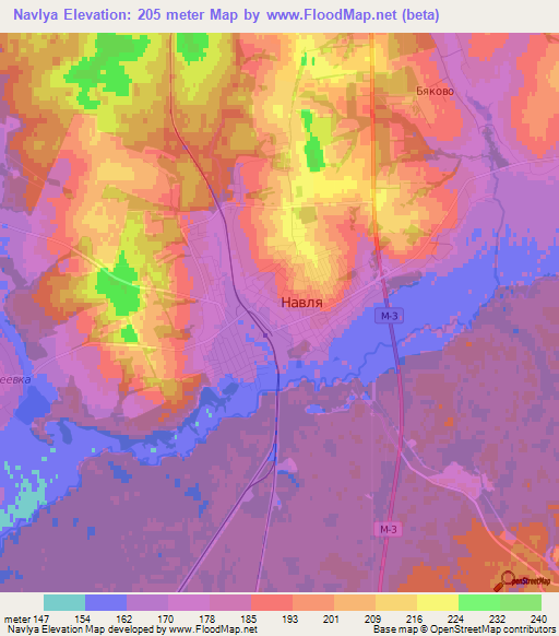 Navlya,Russia Elevation Map