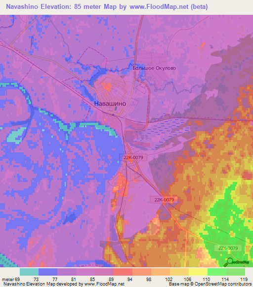 Navashino,Russia Elevation Map