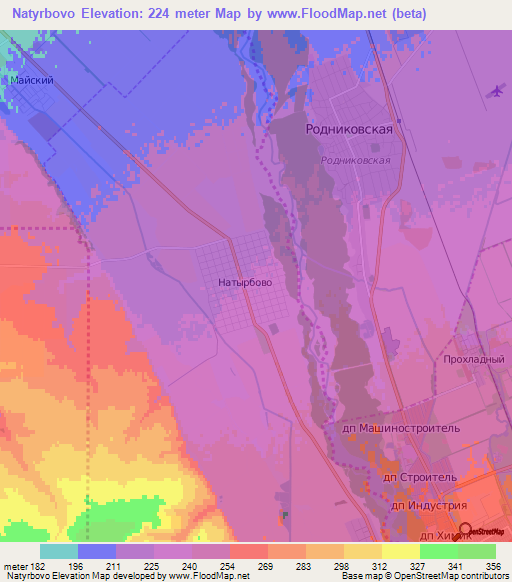 Natyrbovo,Russia Elevation Map