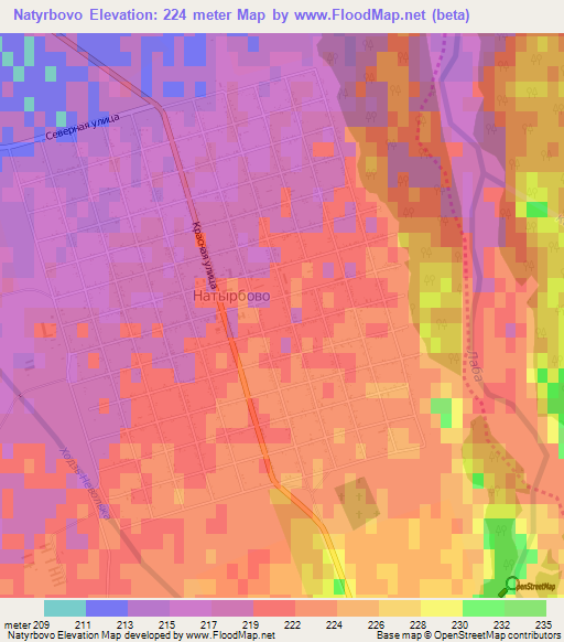 Natyrbovo,Russia Elevation Map