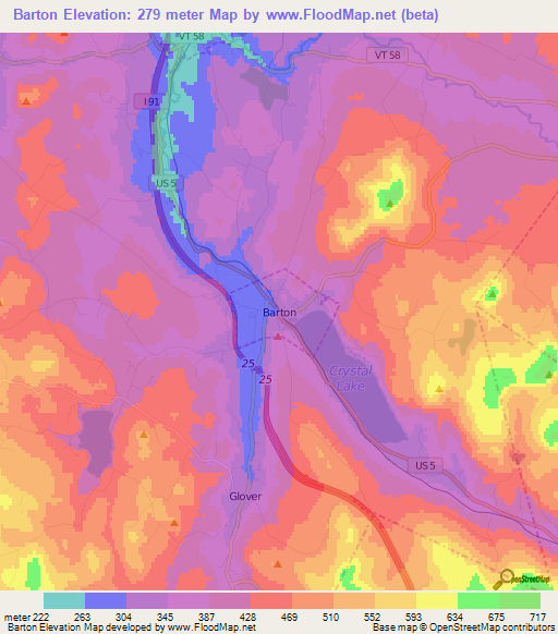 Barton,US Elevation Map