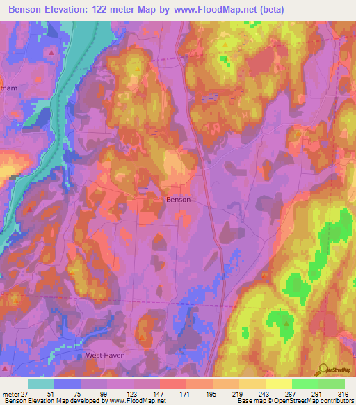 Benson,US Elevation Map