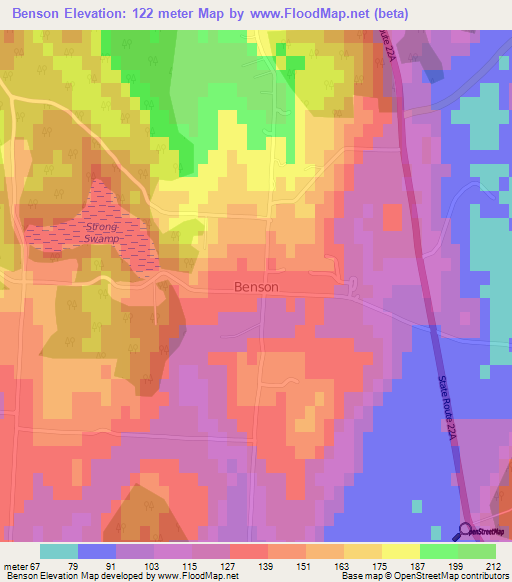 Benson,US Elevation Map