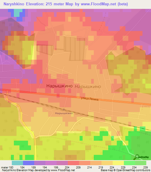 Naryshkino,Russia Elevation Map