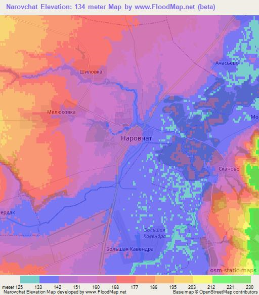 Narovchat,Russia Elevation Map