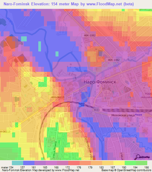 Naro-Fominsk,Russia Elevation Map