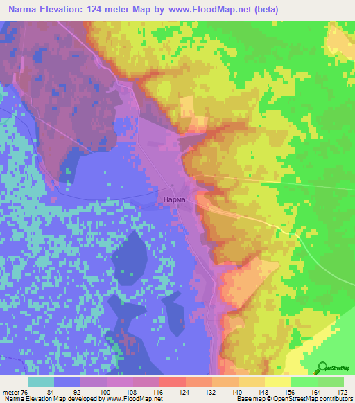 Narma,Russia Elevation Map