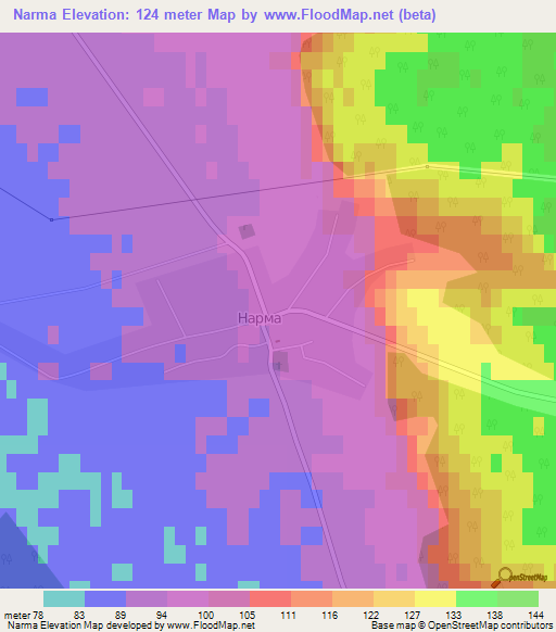 Narma,Russia Elevation Map