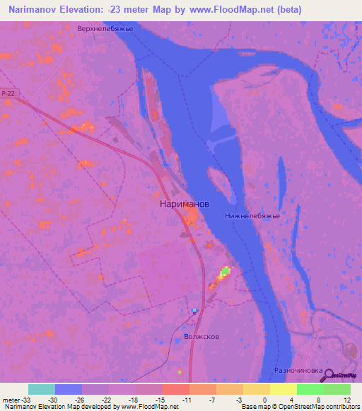 Narimanov,Russia Elevation Map