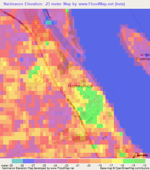 Narimanov,Russia Elevation Map