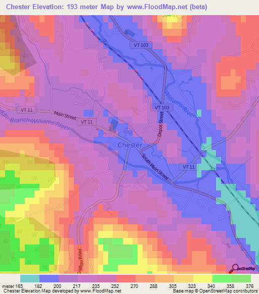 Chester,US Elevation Map