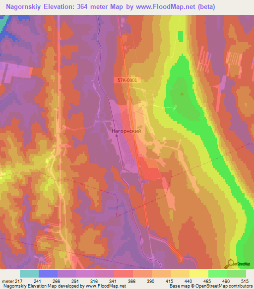 Nagornskiy,Russia Elevation Map