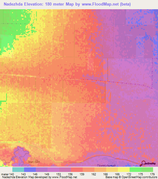 Nadezhda,Russia Elevation Map