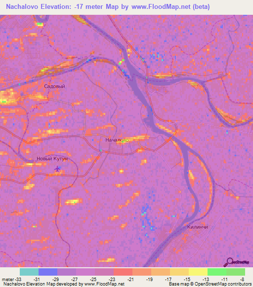 Nachalovo,Russia Elevation Map