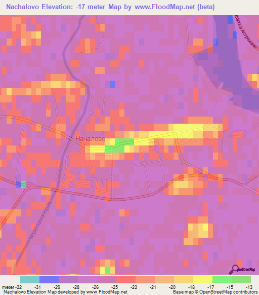 Nachalovo,Russia Elevation Map