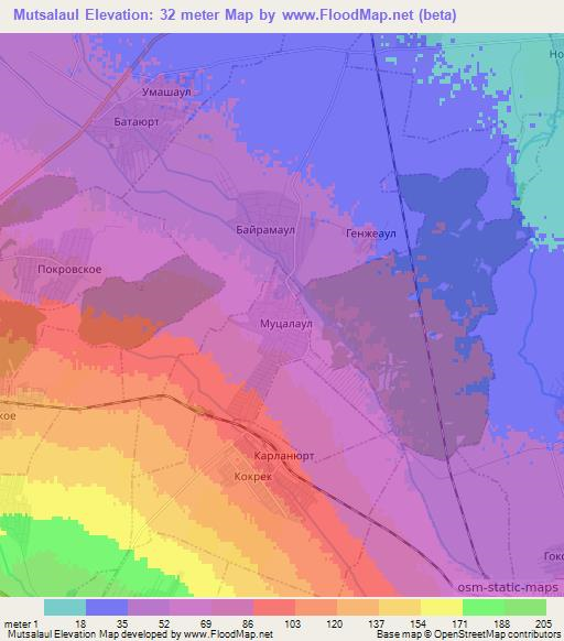 Mutsalaul,Russia Elevation Map