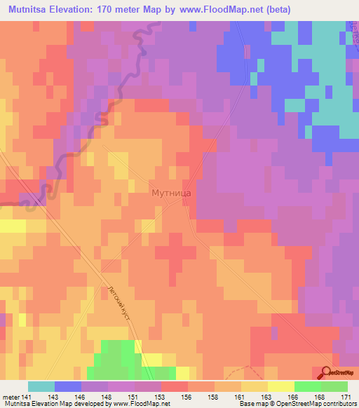 Mutnitsa,Russia Elevation Map