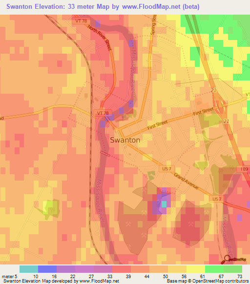 Swanton,US Elevation Map