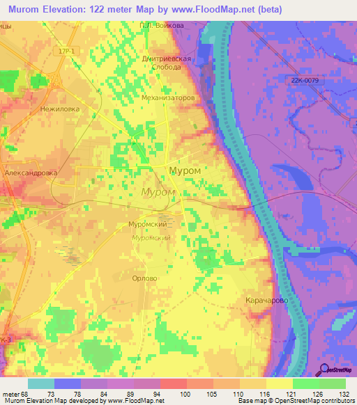 Murom,Russia Elevation Map