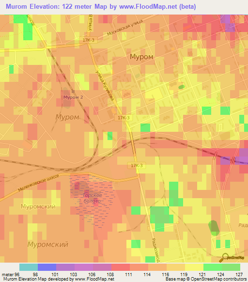 Murom,Russia Elevation Map