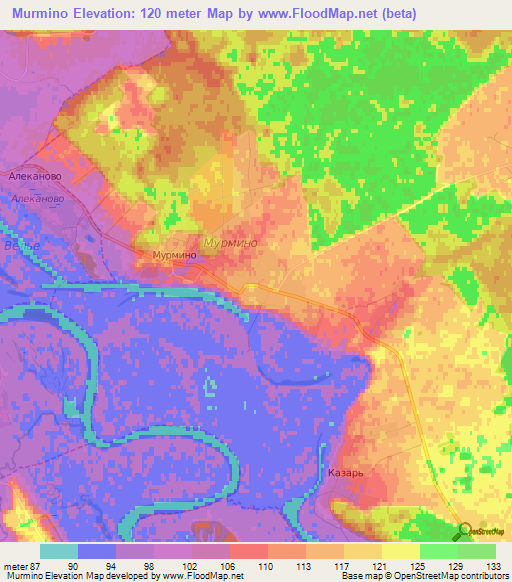 Murmino,Russia Elevation Map