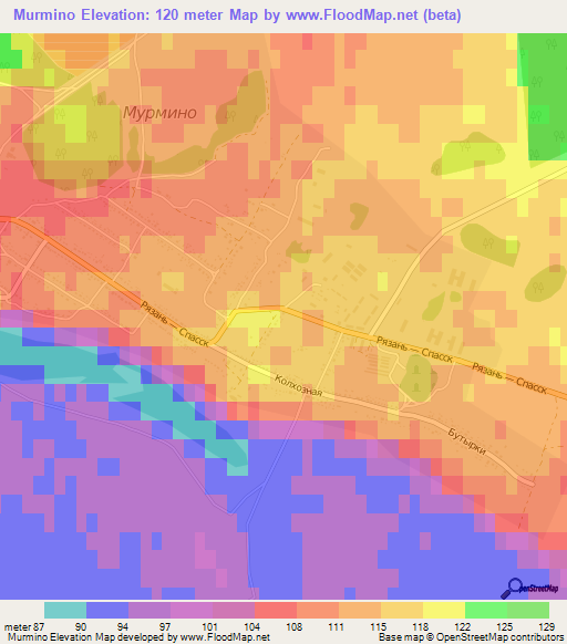 Murmino,Russia Elevation Map