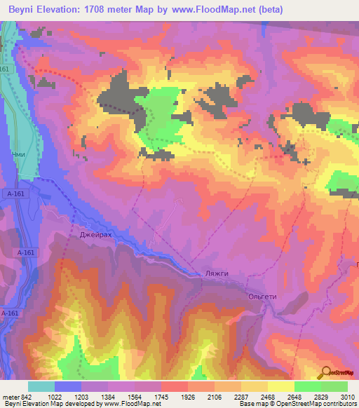 Beyni,Russia Elevation Map