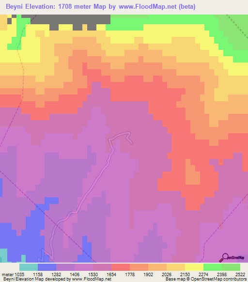 Beyni,Russia Elevation Map